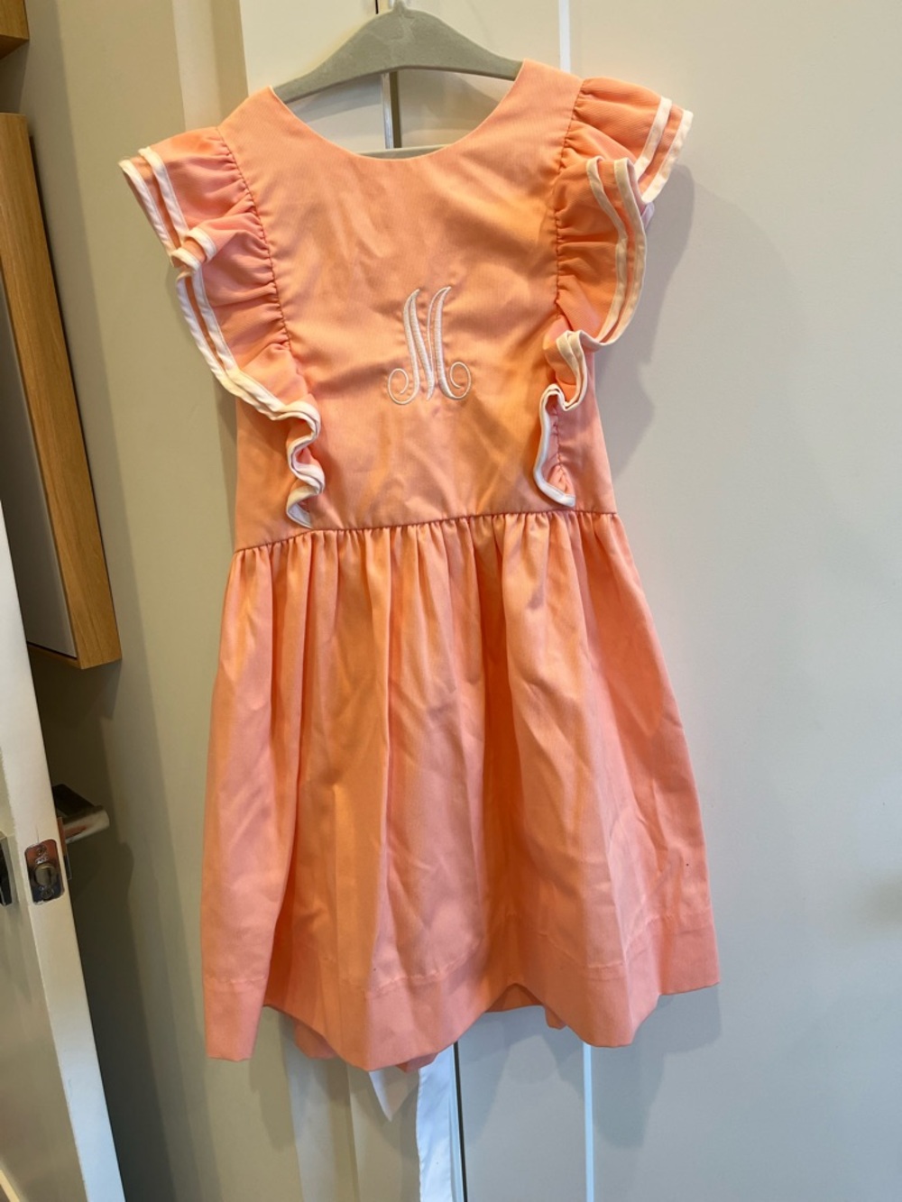 Peach Dress with Monogram “M”